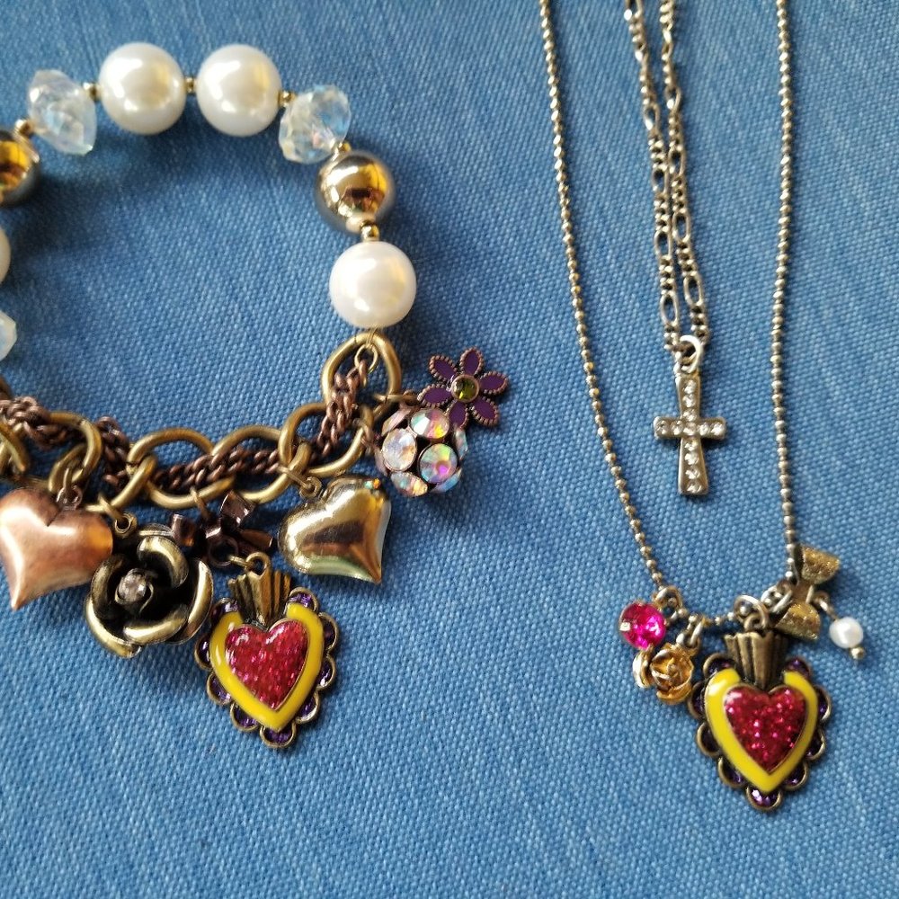 💖Betsey SACRED HEART Collection Bracelet / Matching Necklace XoX NWT & NWOT